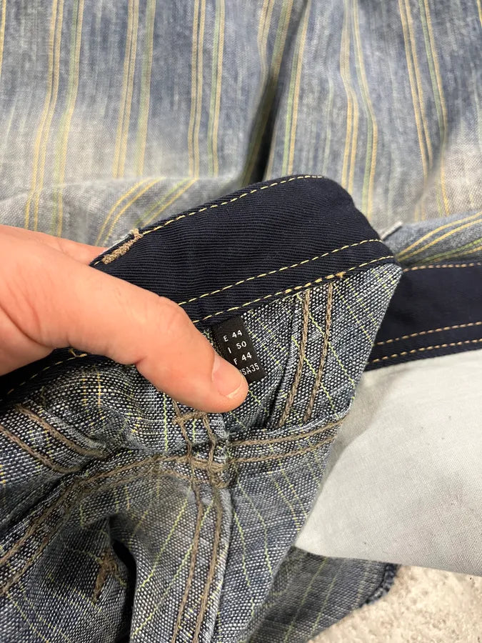 2000s Marithé + François Girbaud Blue Striped Denim Jeans LZqgjrP 11
