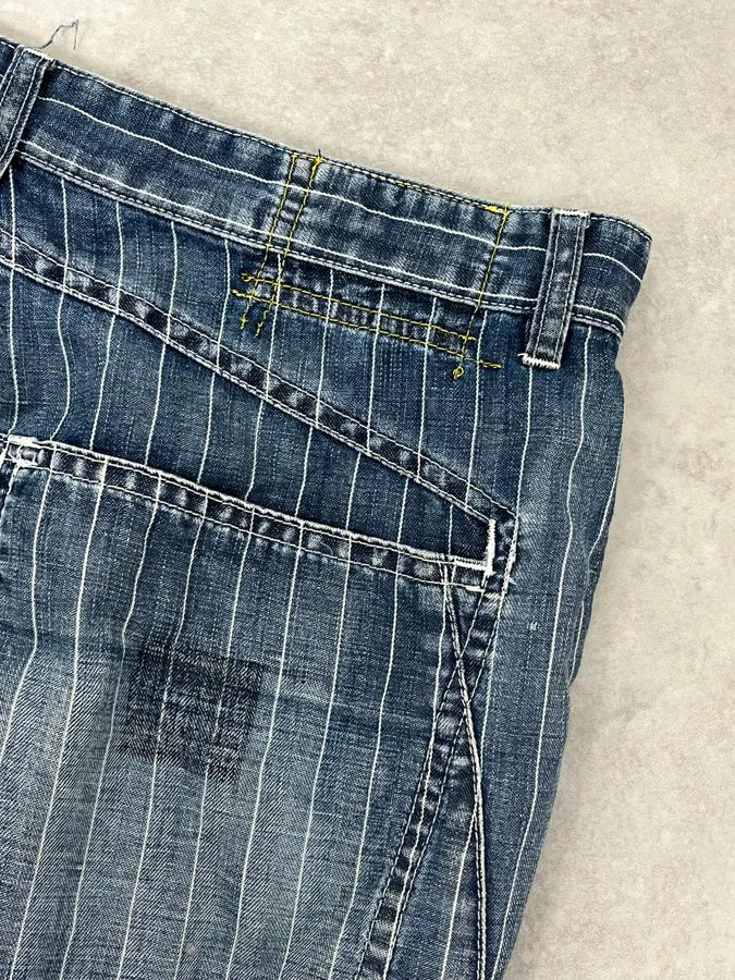 2000s Marithé + François Girbaud Blue Striped Denim Jeans BPTIoXj 10