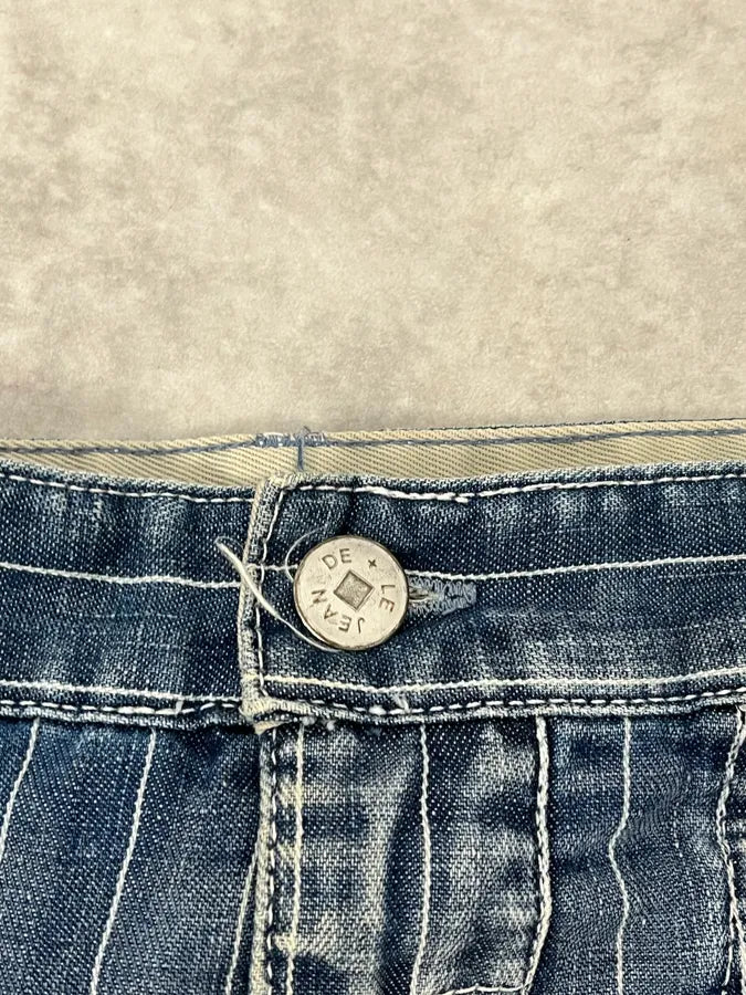 2000s Marithé + François Girbaud Blue Striped Denim Jeans BPTIoXj 8