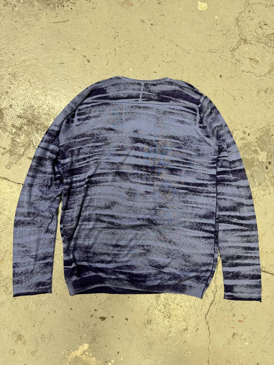 2000s Marithé + François Girbaud Blue Striped Silk & Cotton Sweater mderLub 3