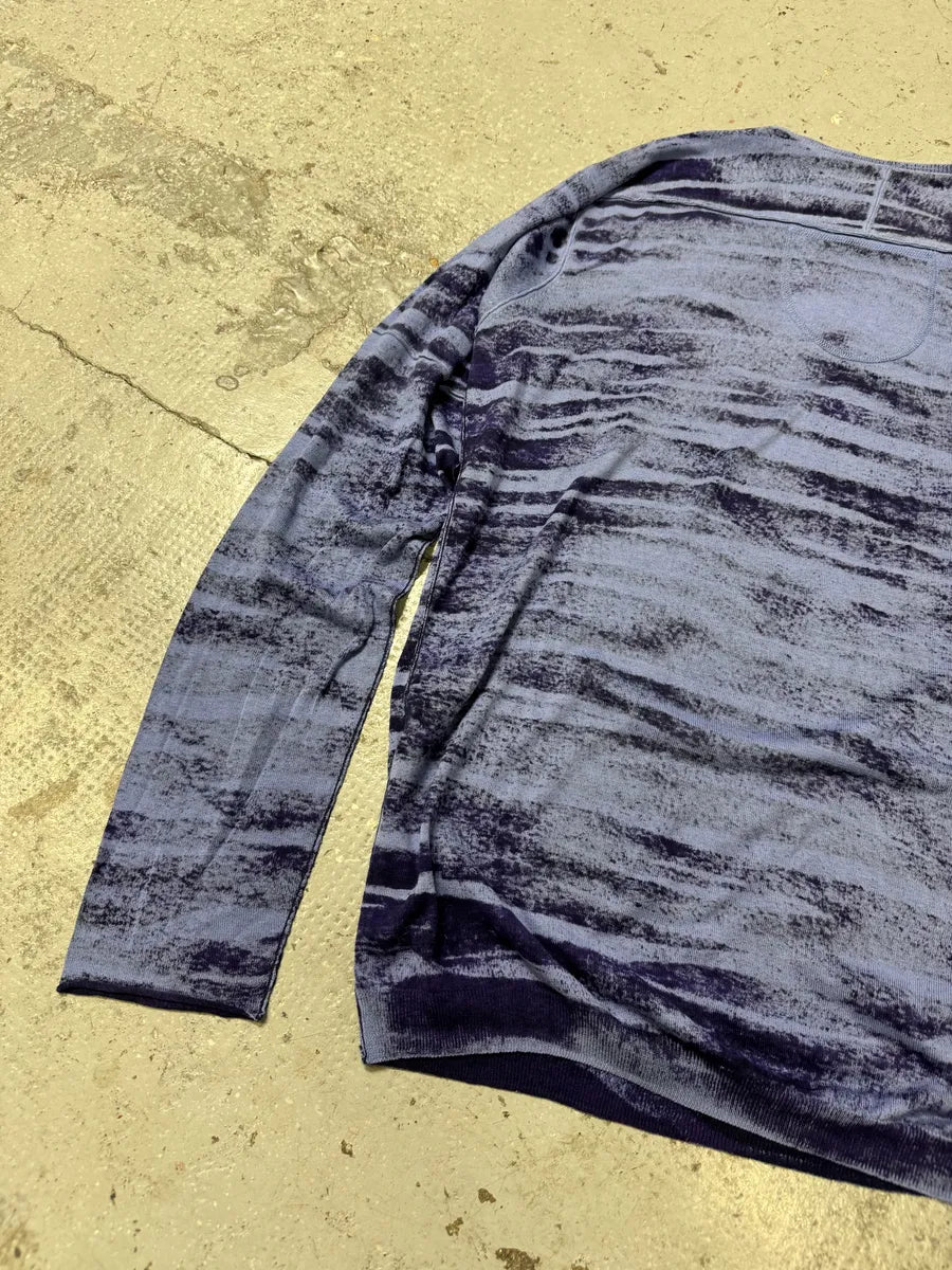 2000s Marithé + François Girbaud Blue Striped Silk & Cotton Sweater mderLub 5