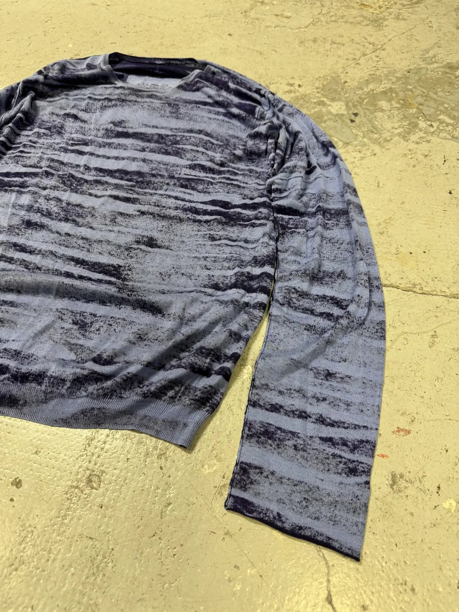 2000s Marithé + François Girbaud Blue Striped Silk & Cotton Sweater mderLub 6