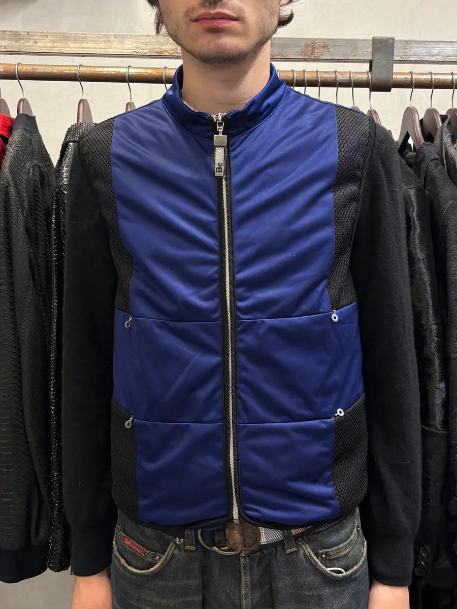 2000s Marithé + François Girbaud Blue Tactical Vest (S) mAHwVyH 1