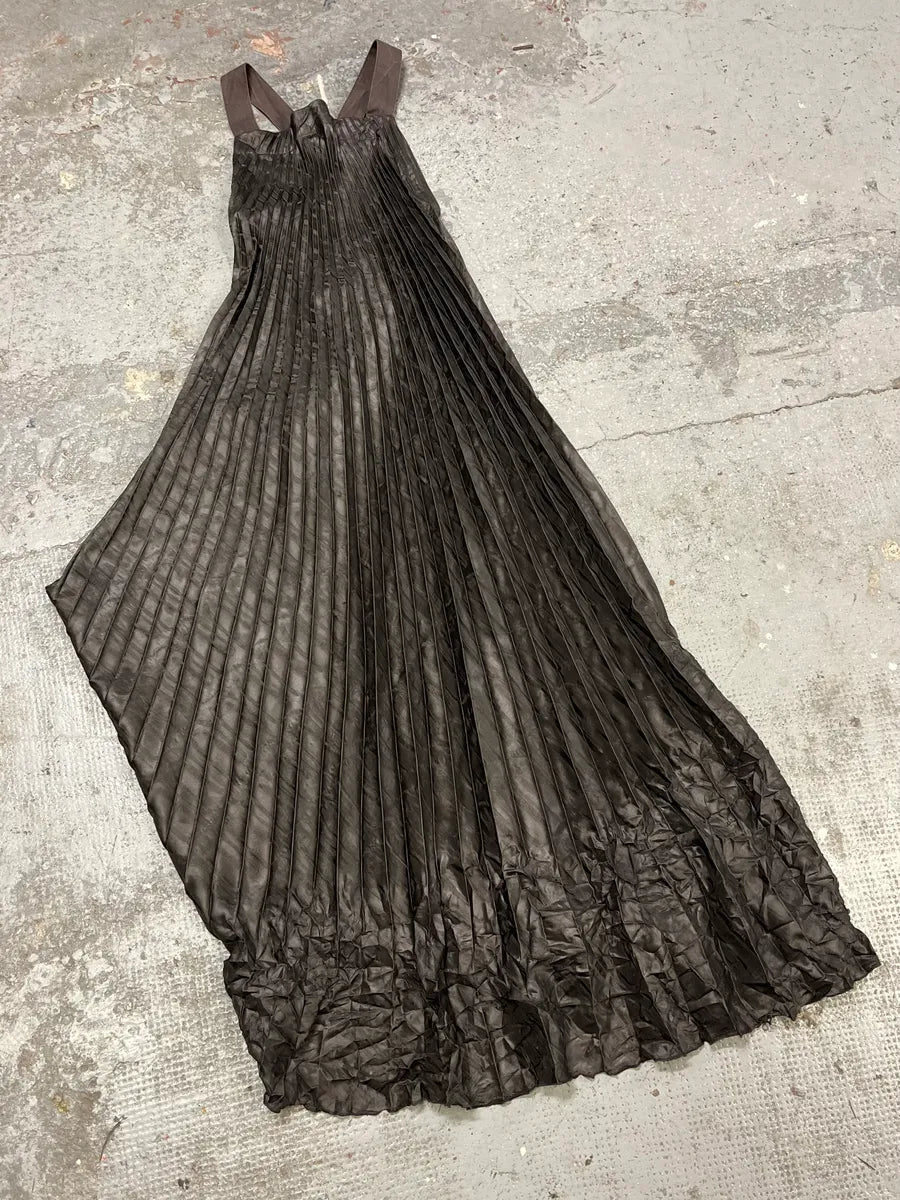 2000s Marithé + François Girbaud Bondage Pleats Black Dress (M) wHTgpZt 3
