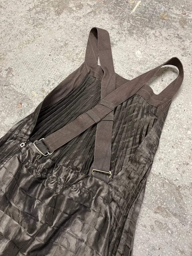 2000s Marithé + François Girbaud Bondage Pleats Black Dress (M) wHTgpZt 7