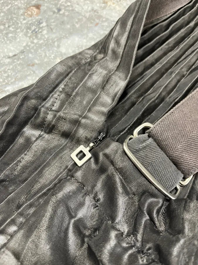 2000s Marithé + François Girbaud Bondage Pleats Black Dress (M) wHTgpZt 8