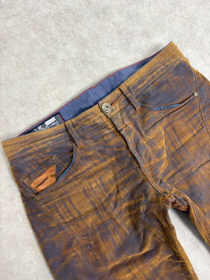 FW2003 Marithé + François Girbaud Brown & Navy Velvet Pants BnmEwHY 5