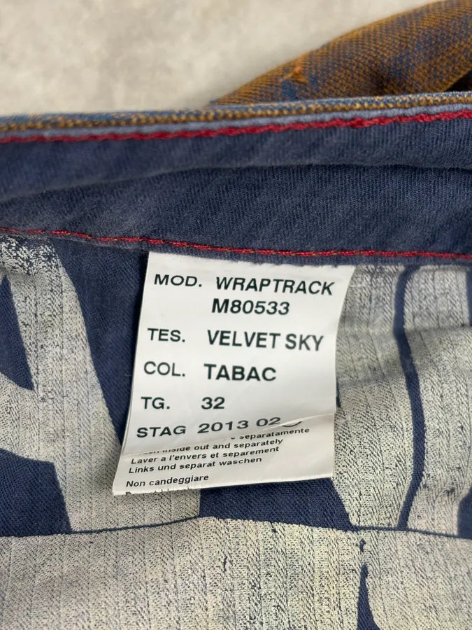 FW2003 Marithé + François Girbaud Brown & Navy Velvet Pants BnmEwHY 11