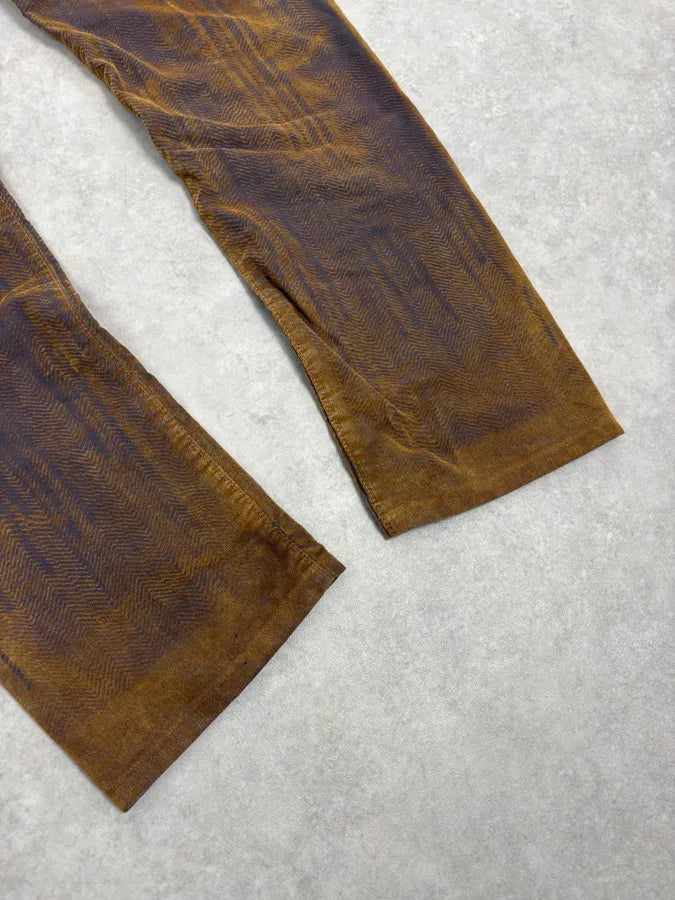 FW2003 Marithé + François Girbaud Brown & Navy Velvet Pants BnmEwHY 8