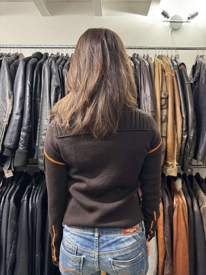 2000s Marithé + François Girbaud Brown & Orange Contemporary Turtleneck (S/M) qJVPdgN 2