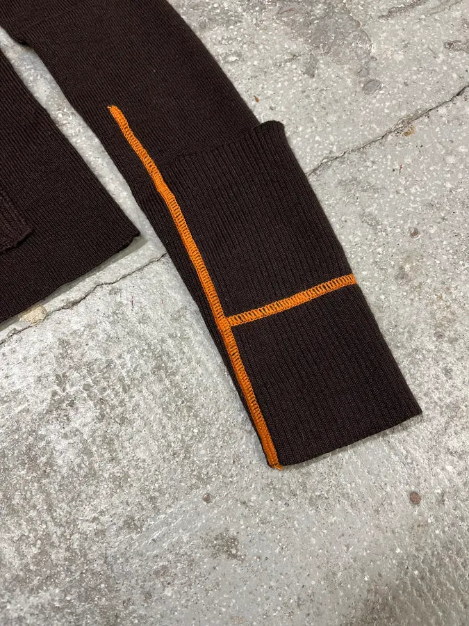 2000s Marithé + François Girbaud Brown & Orange Contemporary Turtleneck (S/M) qJVPdgN 4