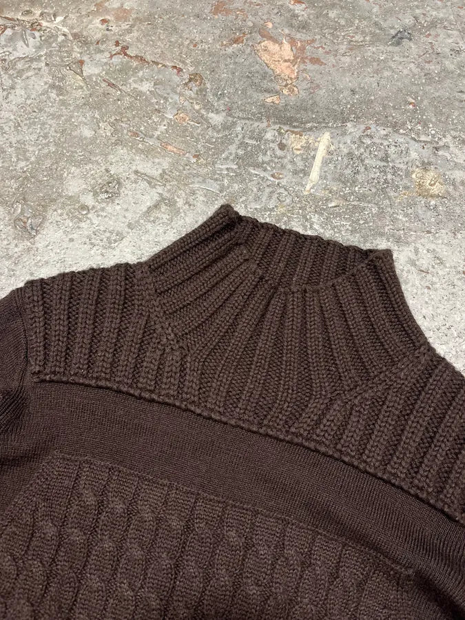 2000s Marithé + François Girbaud Brown & Orange Contemporary Turtleneck (S/M) qJVPdgN 6