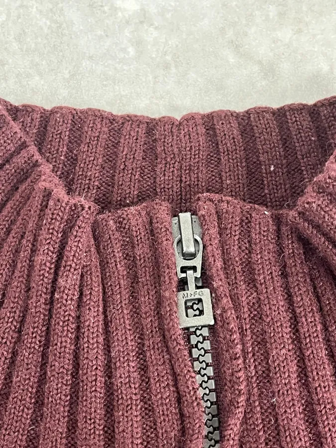 2000s Marithé + François Girbaud Brown & Orange Zip-Up Sweater PywmBvF 7