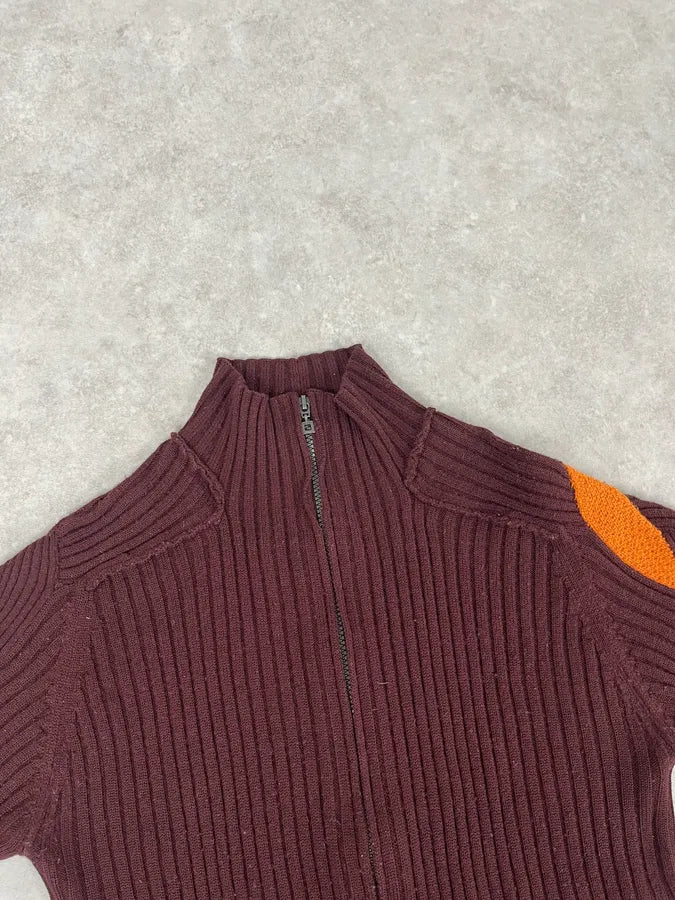 2000s Marithé + François Girbaud Brown & Orange Zip-Up Sweater PywmBvF 4