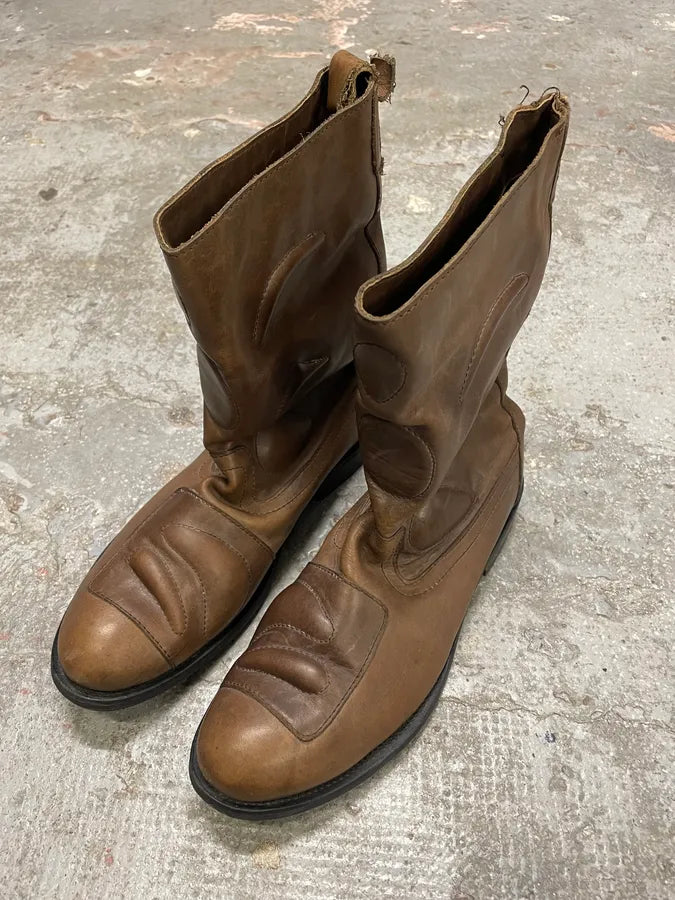 2000s Marithé + François Girbaud Brown Ankle Leather Boots VJljChi 2