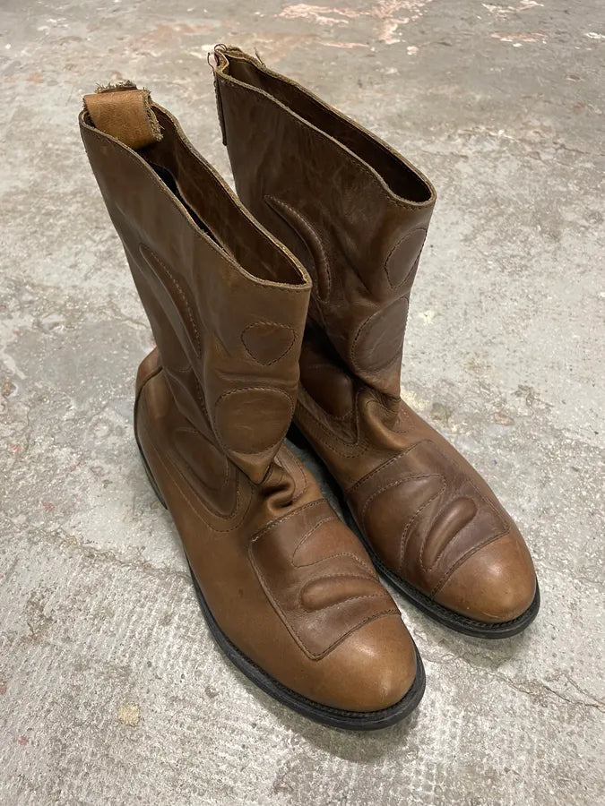2000s Marithé + François Girbaud Brown Ankle Leather Boots VJljChi 3