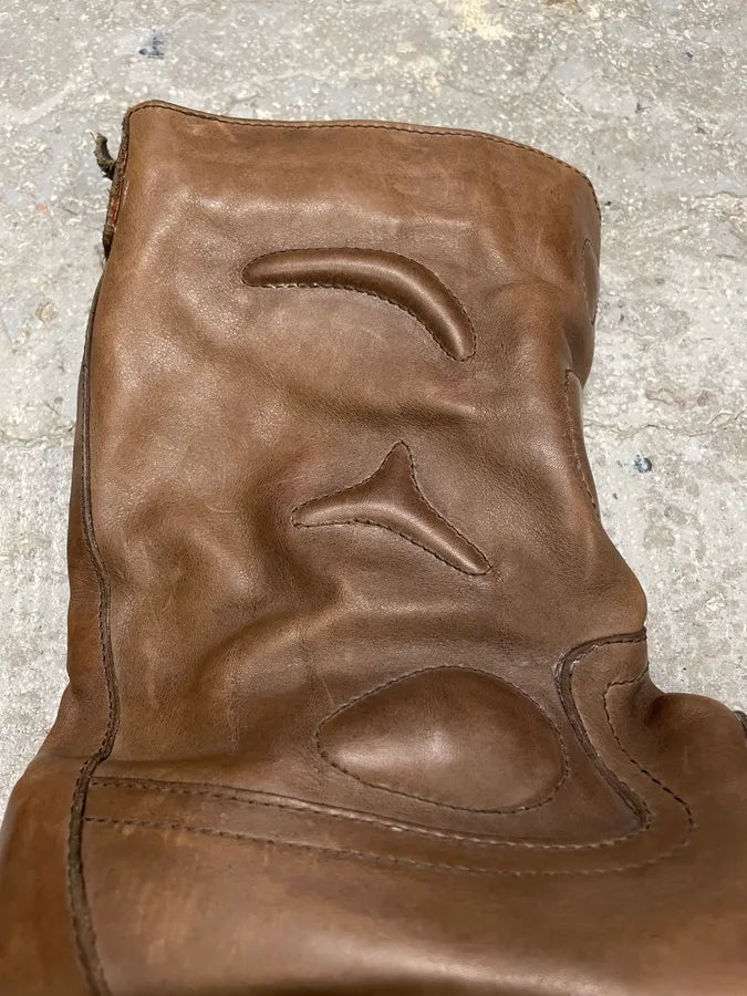2000s Marithé + François Girbaud Brown Ankle Leather Boots VJljChi 6