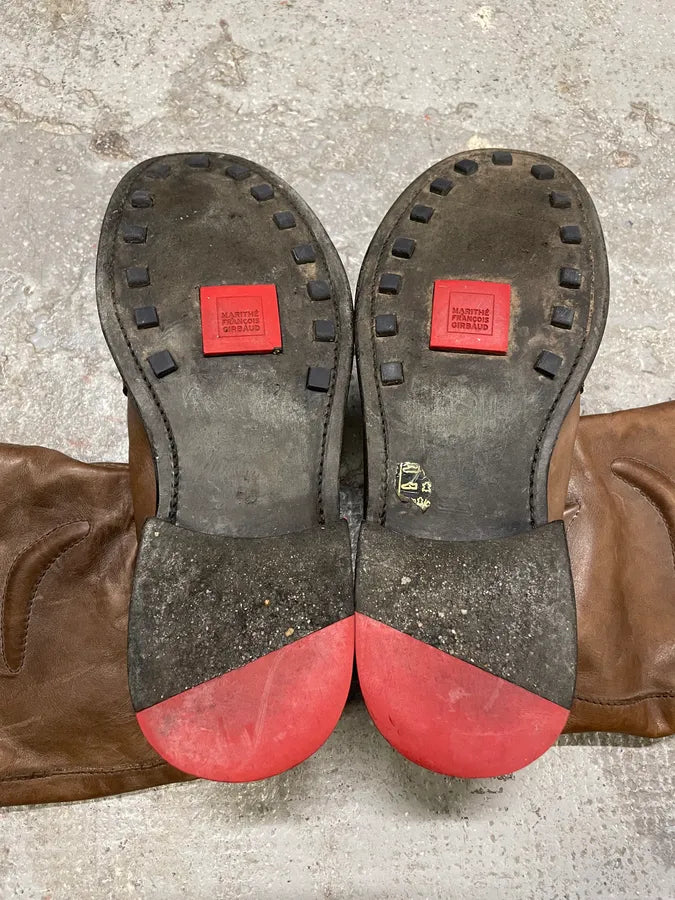 2000s Marithé + François Girbaud Brown Ankle Leather Boots VJljChi 7