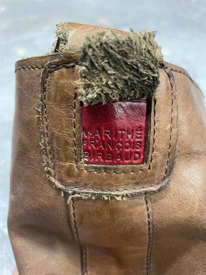 2000s Marithé + François Girbaud Brown Ankle Leather Boots VJljChi 8