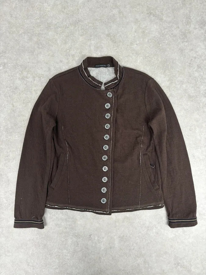 2000s Marithé + François Girbaud Brown Buttoned Cardigan Jacket VCJvCLi 0