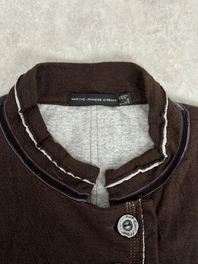 2000s Marithé + François Girbaud Brown Buttoned Cardigan Jacket VCJvCLi 3