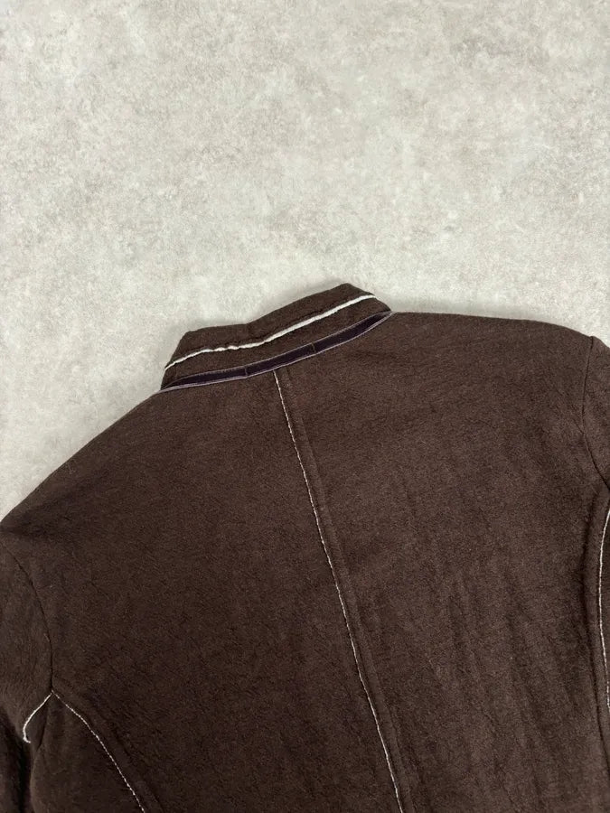 2000s Marithé + François Girbaud Brown Buttoned Cardigan Jacket VCJvCLi 5