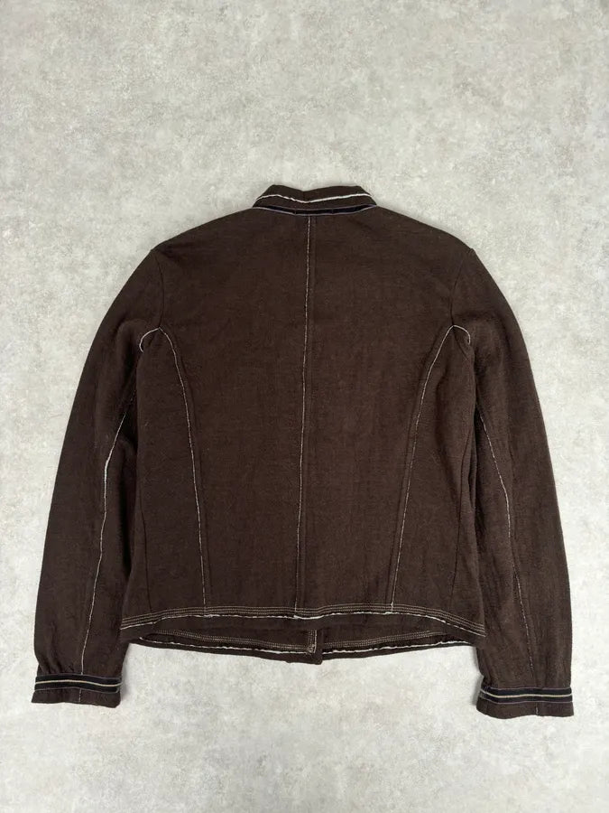 2000s Marithé + François Girbaud Brown Buttoned Cardigan Jacket VCJvCLi 4