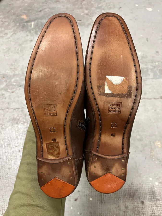 2000s Marithé + François Girbaud Brown Pony Hair Buttoned Leather Boots (40eu/us7) gNmhrbQ 9