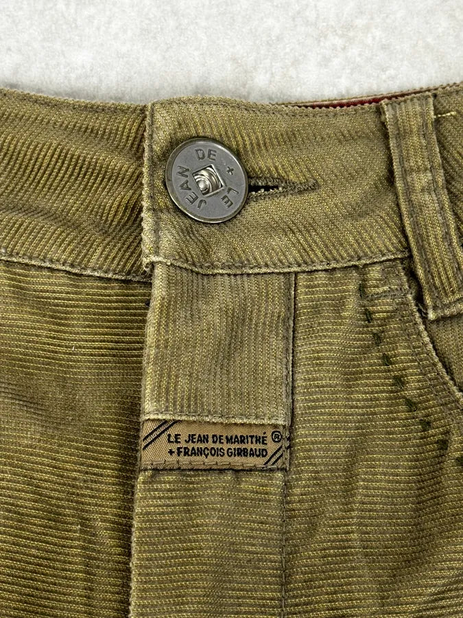 2000s Marithé + François Girbaud Khaki Green Velvet Pants XKCJVfV 10
