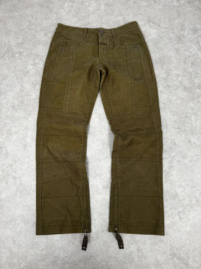 2000s Marithé + François Girbaud Khaki Green Velvet Pants XKCJVfV 0