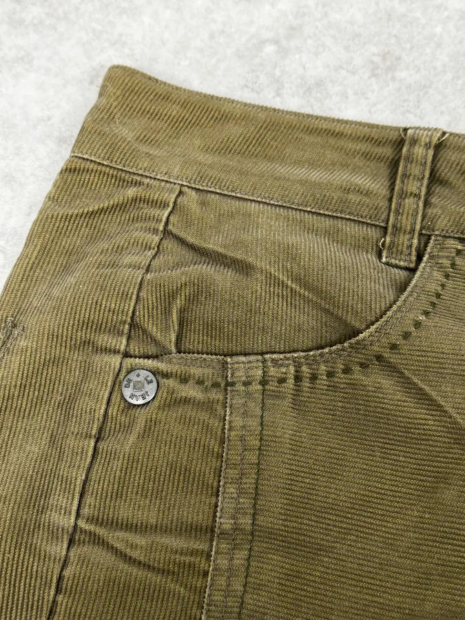 2000s Marithé + François Girbaud Khaki Green Velvet Pants XKCJVfV 11