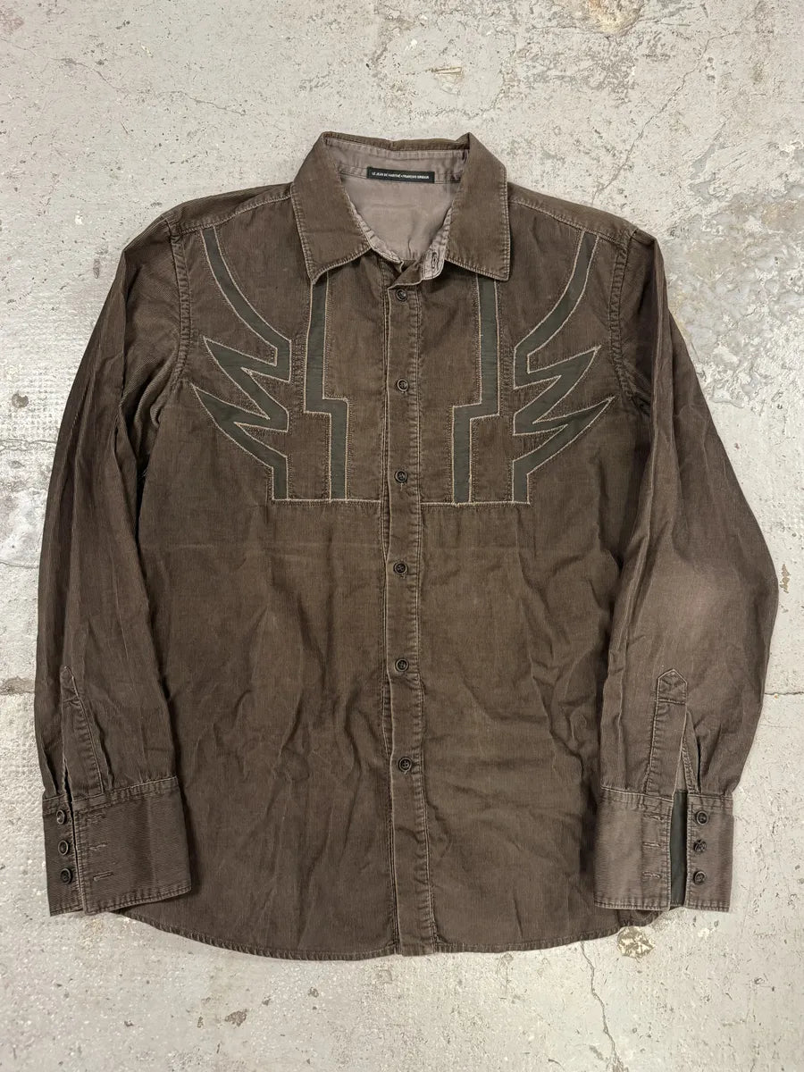 2000s Marithé + François Girbaud Brown Wings Shirt (M) qFMWPnz 0