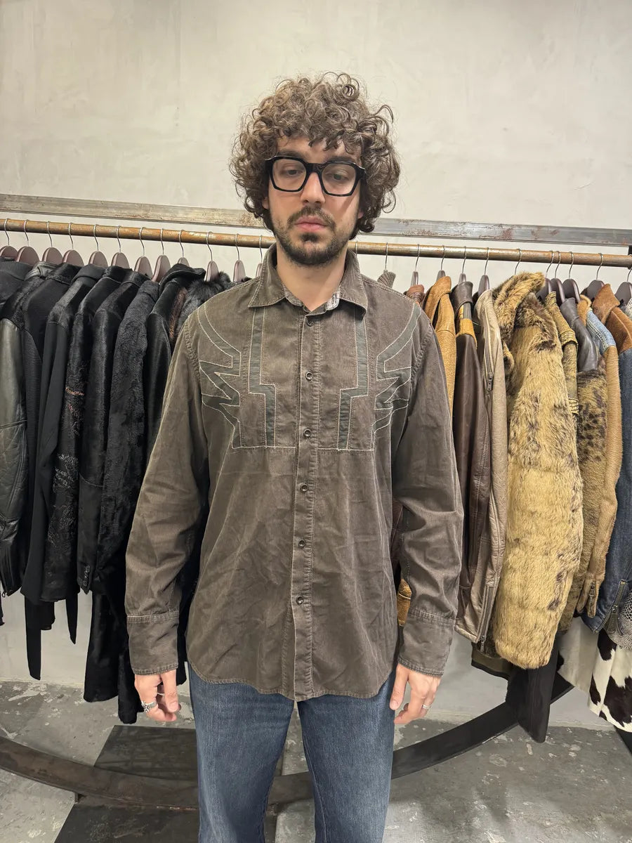 2000s Marithé + François Girbaud Brown Wings Shirt (M) qFMWPnz 1