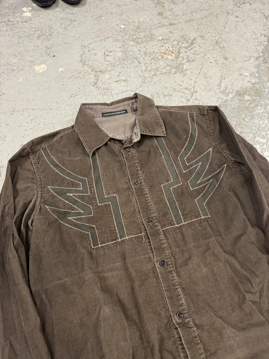2000s Marithé + François Girbaud Brown Wings Shirt (M) qFMWPnz 3
