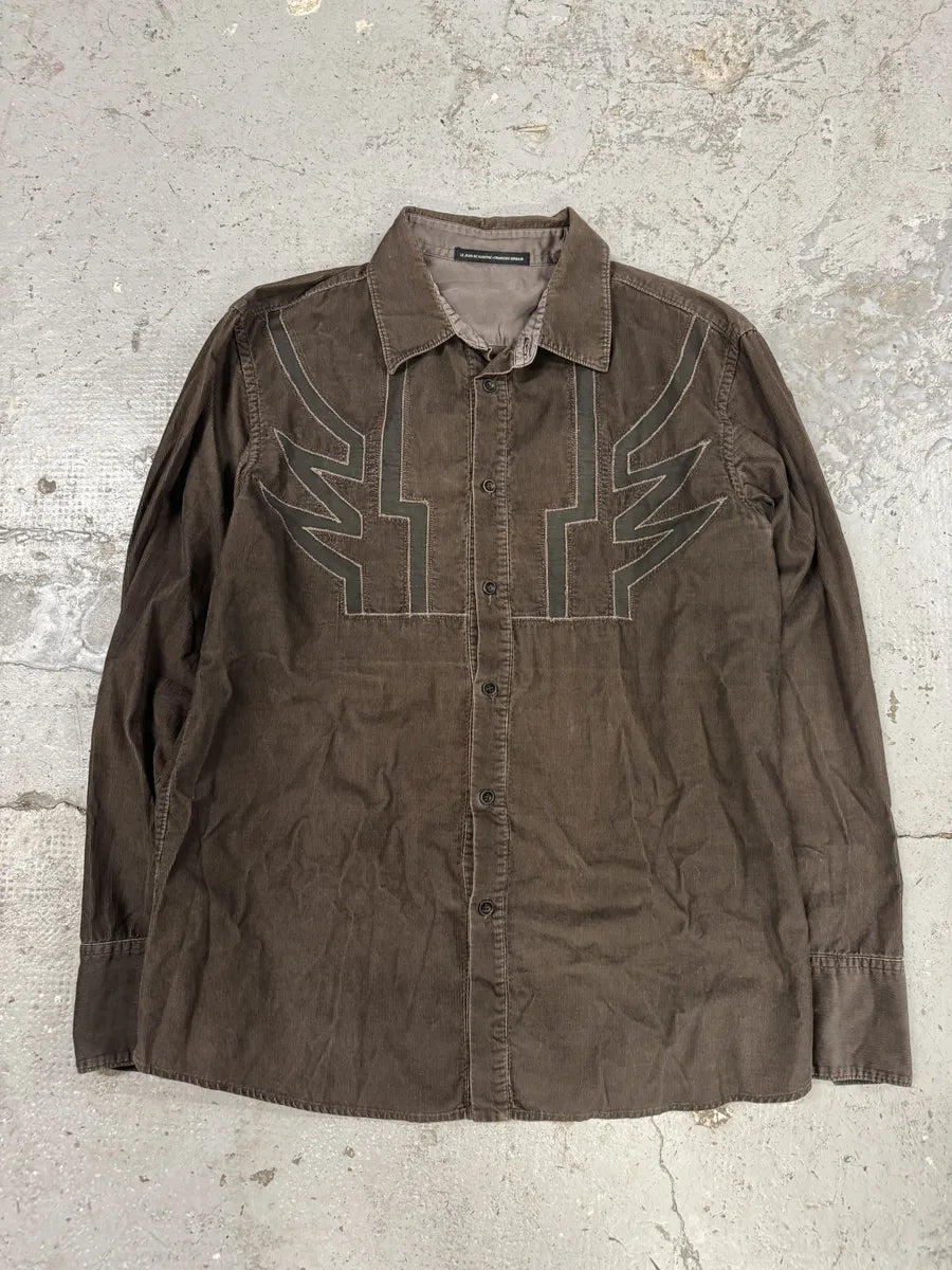 2000s Marithé + François Girbaud Brown Wings Shirt (M) qFMWPnz 4