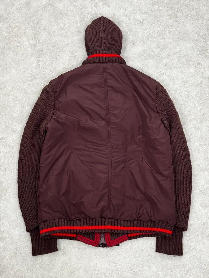 2000s Marithé + François Girbaud Bordeaux Wool & Nylon Hybrid Jacket dfowjlO 4