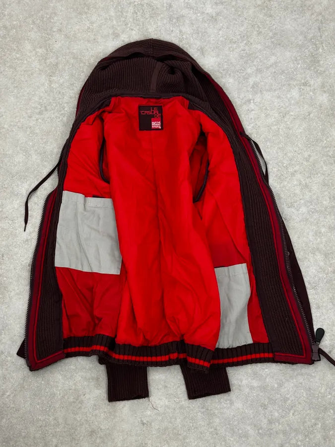 2000s Marithé + François Girbaud Bordeaux Wool & Nylon Hybrid Jacket dfowjlO 7