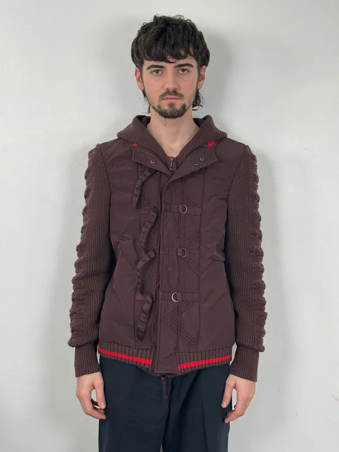 2000s Marithé + François Girbaud Bordeaux Wool & Nylon Hybrid Jacket dfowjlO 1