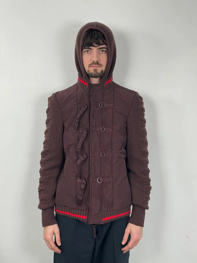 2000s Marithé + François Girbaud Bordeaux Wool & Nylon Hybrid Jacket dfowjlO 2