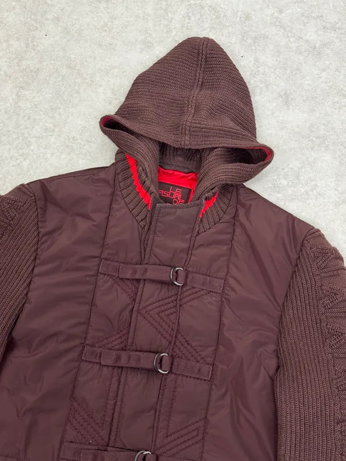 2000s Marithé + François Girbaud Bordeaux Wool & Nylon Hybrid Jacket dfowjlO 5