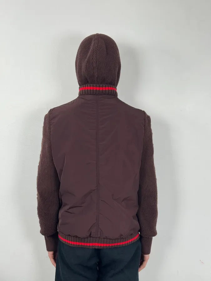2000s Marithé + François Girbaud Bordeaux Wool & Nylon Hybrid Jacket dfowjlO 3