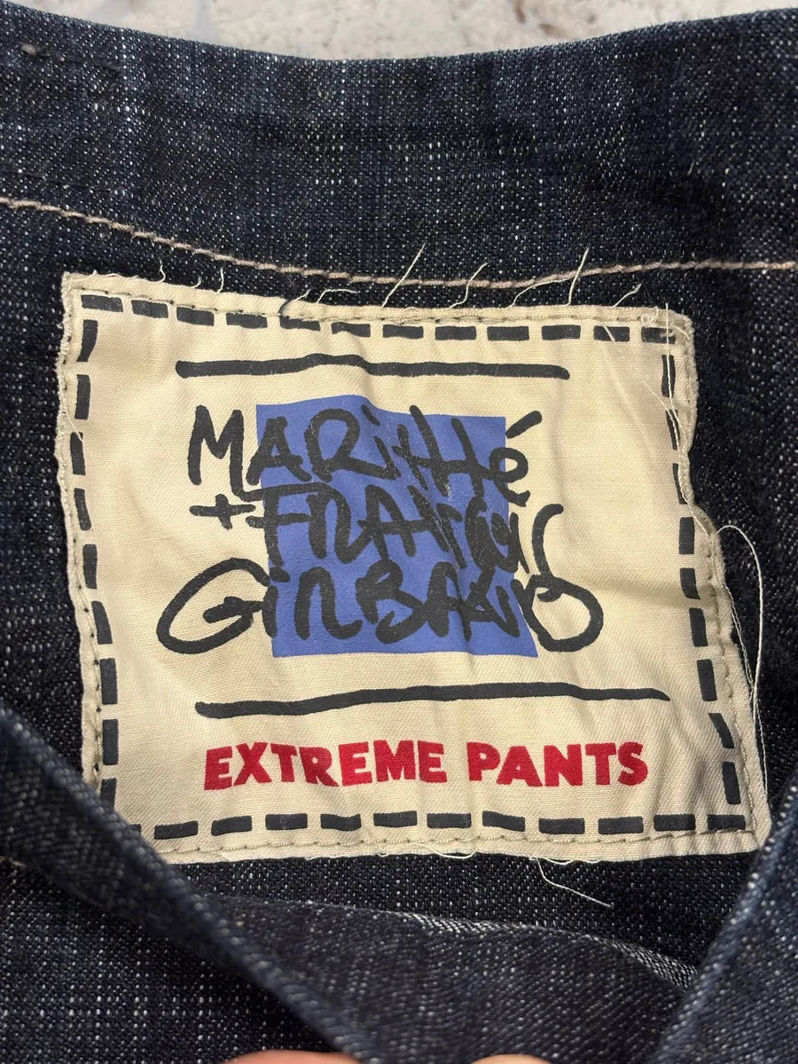 2000s Marithé + François Girbaud Brut Denim Hybrid Olive Nylon Skirt XHARtwD 3