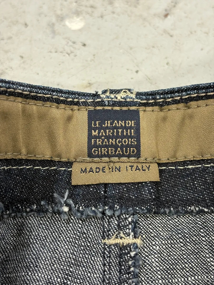 2000s Marithé + François Girbaud Brut Denim Hybrid Olive Nylon Skirt XHARtwD 6