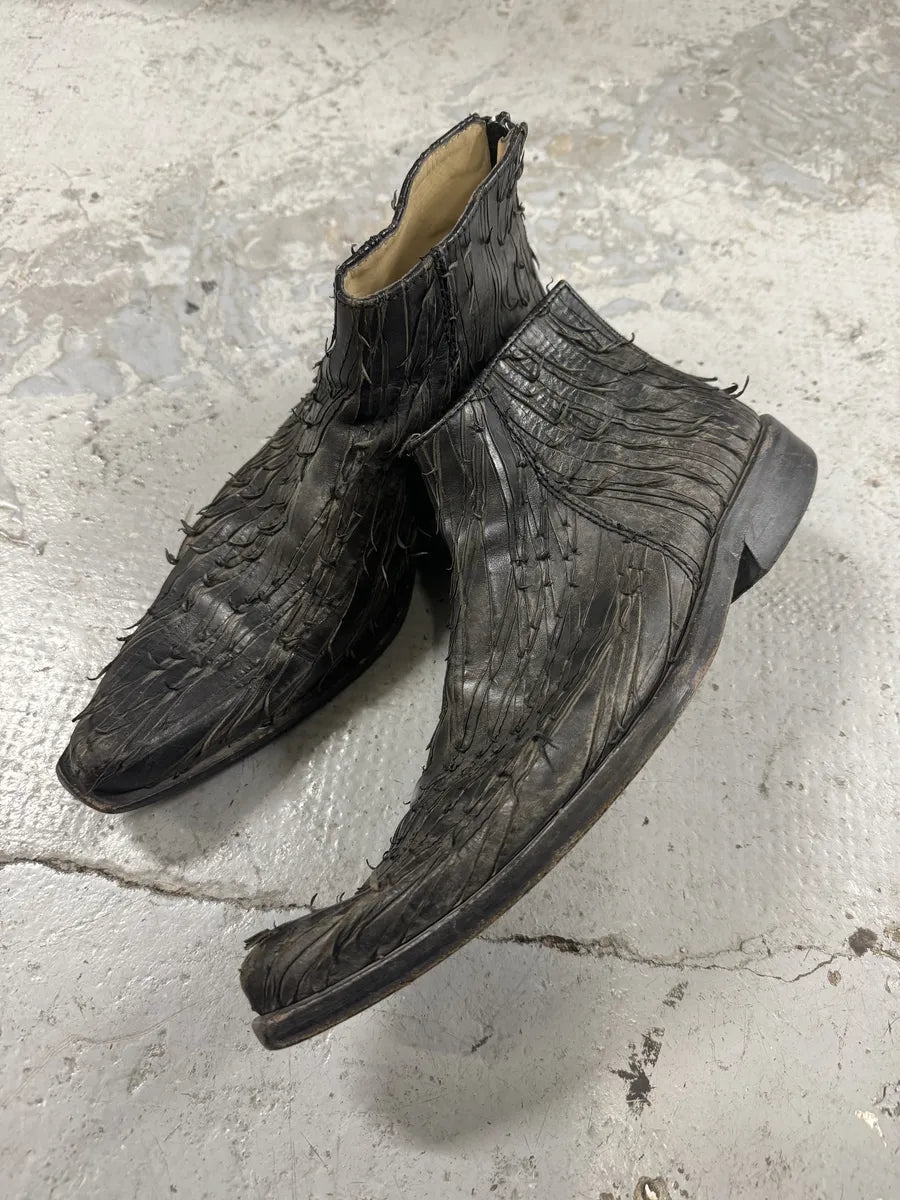 2000s Marithé + François Girbaud Brut Leather Distressed Boots (40.5eu/us7.5) eBWBlho 1