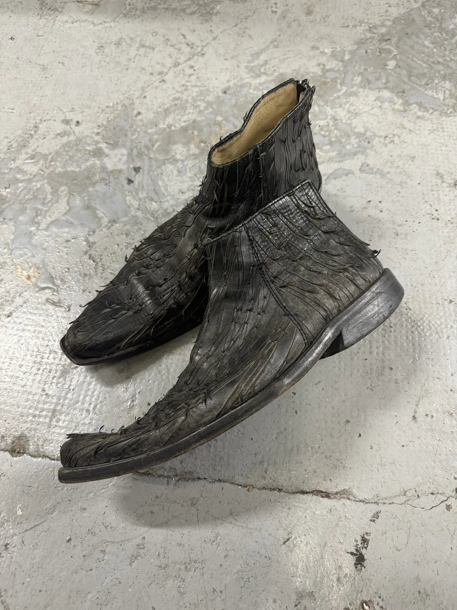 2000s Marithé + François Girbaud Brut Leather Distressed Boots (40.5eu/us7.5) eBWBlho 3