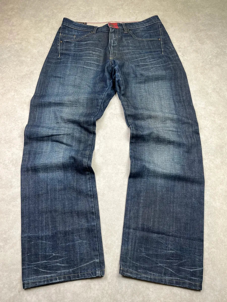 2000s Marithé + François Girbaud Brut Navy Denim Jeans QApVdms 0