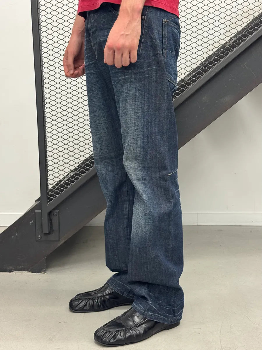 2000s Marithé + François Girbaud Brut Navy Denim Jeans QApVdms 3
