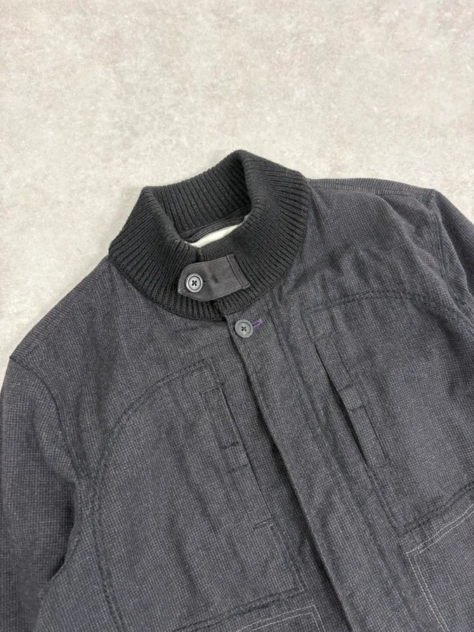 2000s Marithé + François Girbaud Grey Ribbed Wool Bomber Jacket dDaxyKo 4