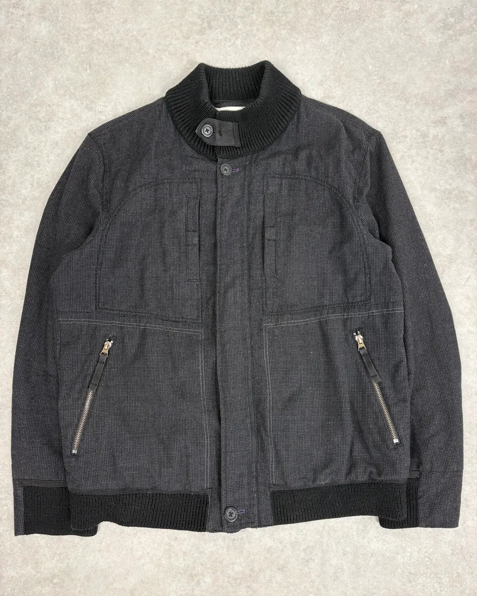 2000s Marithé + François Girbaud Grey Ribbed Wool Bomber Jacket dDaxyKo 0
