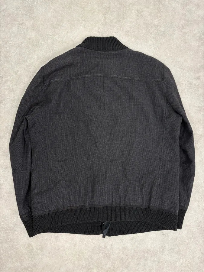2000s Marithé + François Girbaud Grey Ribbed Wool Bomber Jacket dDaxyKo 5